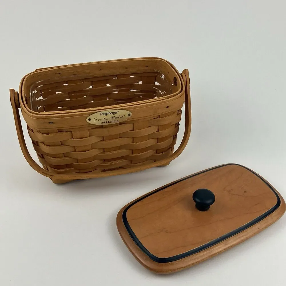 Longaberger Dresden Basket Set 1999| /w Lid VTG (17582)
